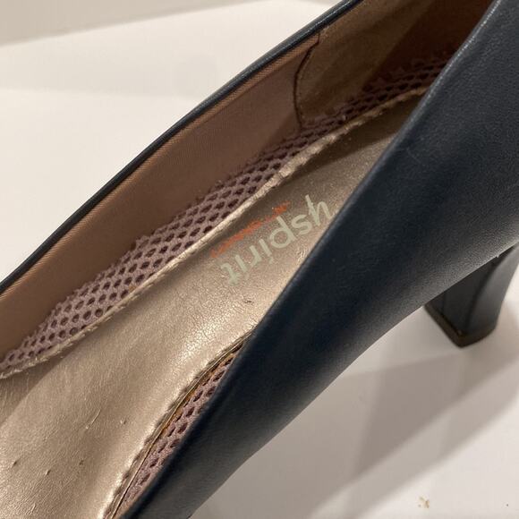 EASY SPIRIT Pumps 9 Narrow 9N Low Heel Anti-Gravity Comfort Neoma Navy Leather - Picture 10 of 16